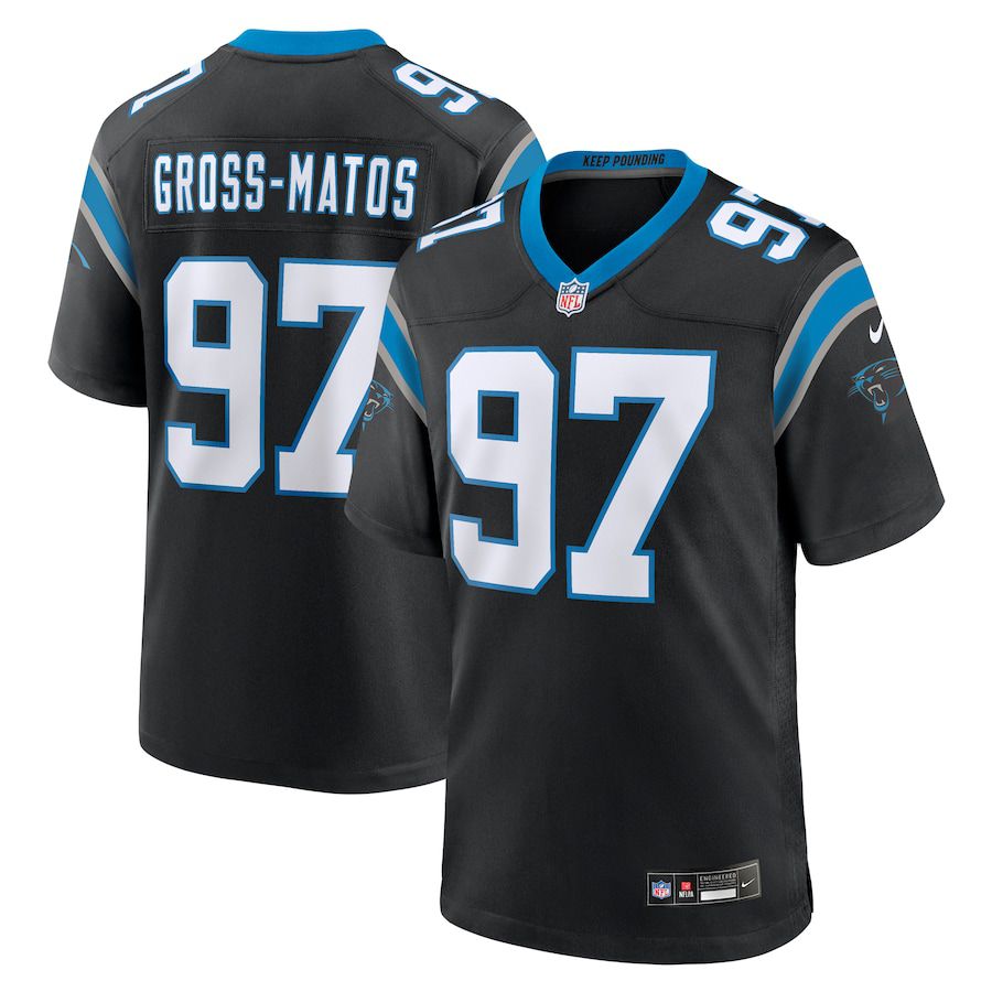 Men Carolina Panthers 97 Yetur Gross-Matos Nike Black Team Game NFL Jersey